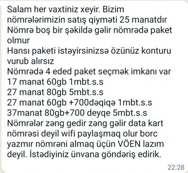 211 nomreler qiymeti: Tək şəxsiyət vəsiqəsi ilə korporativ nömrələrin satışı elaqe yalniz