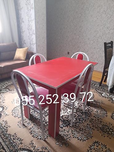 Masa və oturacaq dəstləri: Qonaq otağı üçün, Yeni, Açılmayan, Dördbucaq masa, 6 stul — 9