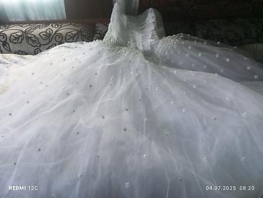 Свадебные платья: Свадебное платье, 3XL, Закрытое, С корсетом, Пышное, Турция, Цветочные элементы, Б/у — 5