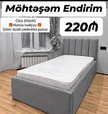 Tək nəfərlik yumşaq üzlü çarpayı – müasir dizayn, rahat başlıq və