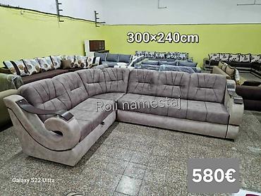 Ugaone garniture: Ugaona garnitura 300×220 cm - Prostrana L‑forma sa dubokim sedištima — 36