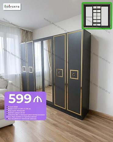 6 qapılı paltar dolabı - Ölçülər: D 47 × H 200 × E 240 sm - Rəng