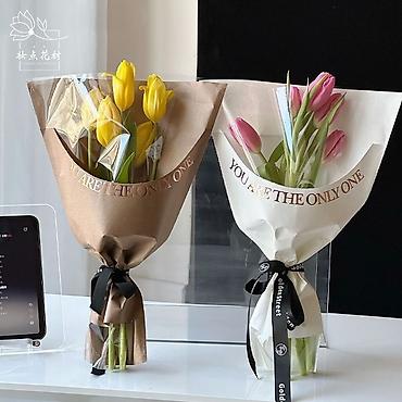 Букеты из живых цветов: Тюльпаны голландские ОПТОМ с луковицей и в розницу с оформлением (не — 4