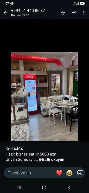 Kod 4404 Hazir biznes satilir 5000 azn Unvan Sumqayit 1 pec 1 dönər lalafo.az -da Kod 4404 Hazir biznes satilir 5000 azn Unvan Sumqayit 1 pec 1 dönər
