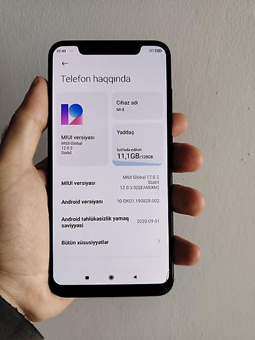 smart mini telefon: Xiaomi Mi 8, 128 GB, rəng - Qara, 
 Barmaq izi, İki sim kartlı, Face ID — 2