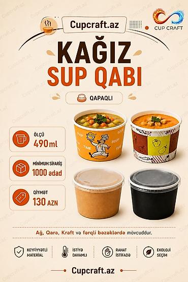 Qab-qacaq və mətbəx ləvazimatları: Qablaşdırma həlləri 1) Kağız Popcorn Qabları - 1 ədəd: 0.15 AZN - — 2