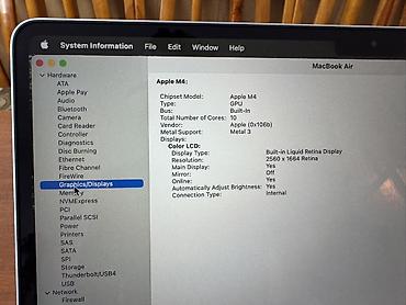 Ноутбуки Apple (MacBook): Ультрабук, M4 Apple, ОЗУ, RAM: 16 ГБ — 11