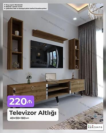 Ev və bağ: Televizor altlığı və divar modulu dəsti - Ölçü: 40 × 50 × 180 sm (TV — 1