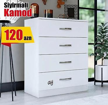 Komodlar: Sıyırmalı kamod – müasir, minimal dizayn. - Rəng: ağ - 4 geniş — 1