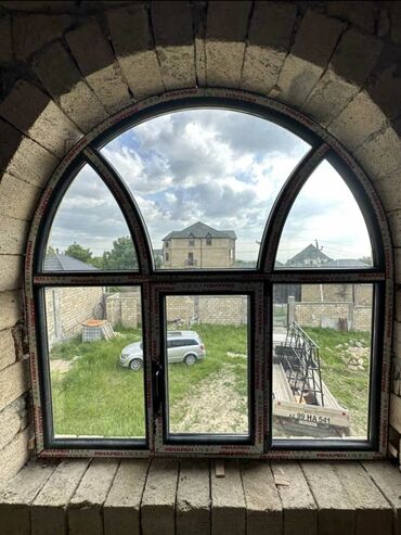 Plastik pəncərələr: Yeni İkiqat şüşə paketi Plastik pəncərə, Еni: 1 sm, Uzunluğu: 100 sm, Pulsuz quraşdırma — 12