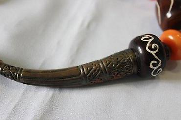 Ogrlice: STARA UNIKATNA OGRLICA, BRONZA, DRVO, ĆILIBAR, RUČNI RAD | Unikatna — 3