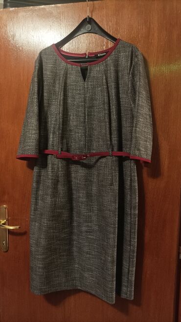 bordo haljina kombinacije: 3XL (EU 46), bоја - Bordo, Koktel, klub, Drugi tip rukava
