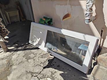 Plastik (PVC) balkon/qapı paneli - Ağ rəngli, şüşəli sürüşmə hissəli
