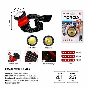 KMT Far-COB 2001697 LED glavna lampa (naglavna) za slobodne ruke –