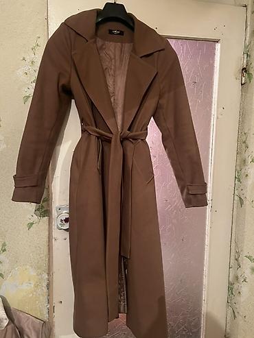 Пальто: Женское пальто-халат с поясом На зиму теплая размер 46 кашемир - — 2