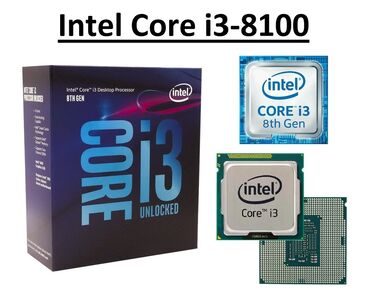 Процессоры: Процессор Intel Core i3 İ3 8100, > 4 ГГц, 4 ядер, Новый