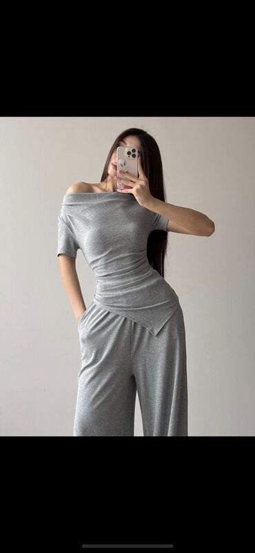 Брючные костюмы: Брючный костюм, Клеш, Футболка, Китай, Лето