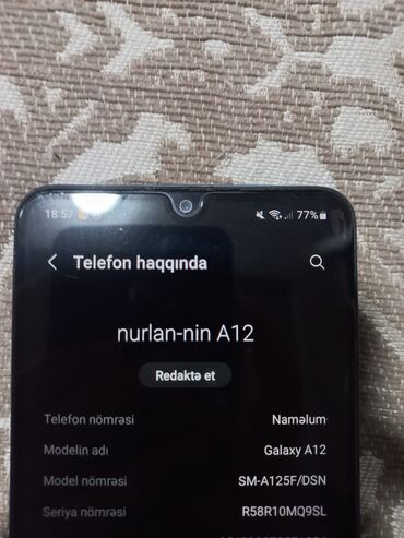 samsung a7 ekranı: Samsung Galaxy A12, 32 GB, rəng - Göy, Sensor, Barmaq izi, İki sim kartlı