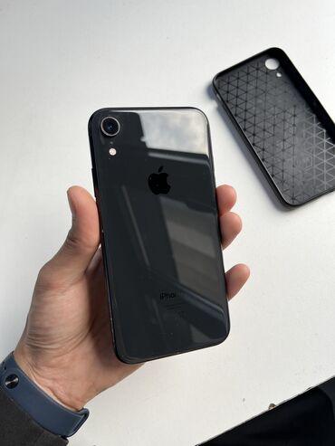 переходник lightning 3.5: IPhone Xr, Колдонулган, 128 ГБ, Jet Black, Коргоочу айнек, Каптама, 87 %