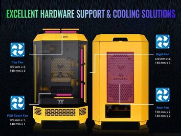 Korpuslar: 👉 Thermaltake The Tower 300 Bumblebee Edition - Unikal Dizaynlı — 16