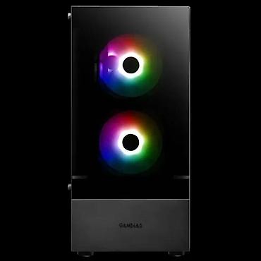 Ostali kompjuterski delovi: GAMDIAS mid‑tower ATX kućište sa staklenim prednjim panelom i RGB - — 2