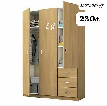 dartqı: Üç qapılı paltar şkafı - Ölçü: 120×200×47 sm (şəkildə göstərilib) - — 1