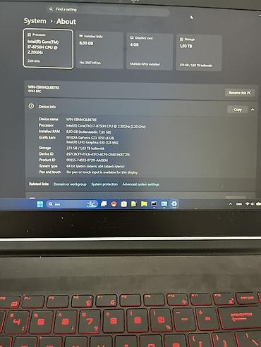 msi notbuk: İşlənmiş MSI, 15.6 ", Intel Core i7, 128 GB — 5