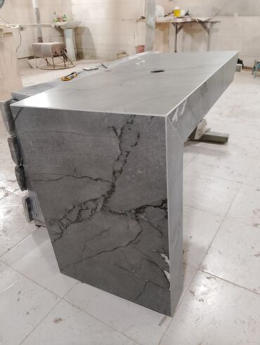 Hamam üçün aksessuarlar: Mərmər effektli konsol-lavabo modulu - Material: Parlaq səthli — 25