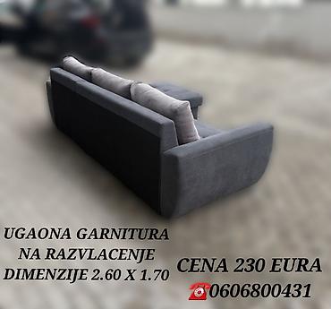 Ugaone garniture: Ugaona garnitura na razvlačenje - Dimenzije: 2.60 x 1.70 m - Siva — 5