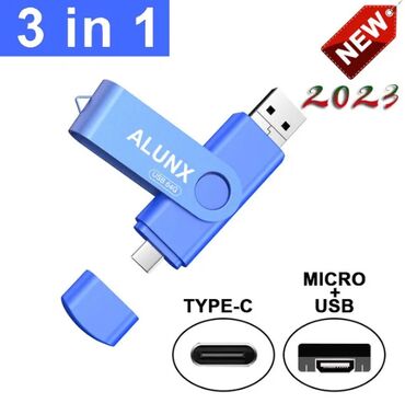 micro usb зарядка: Yaddas karti 3-1-de. USB+Micro USB+Type C Butun kompyutor ve