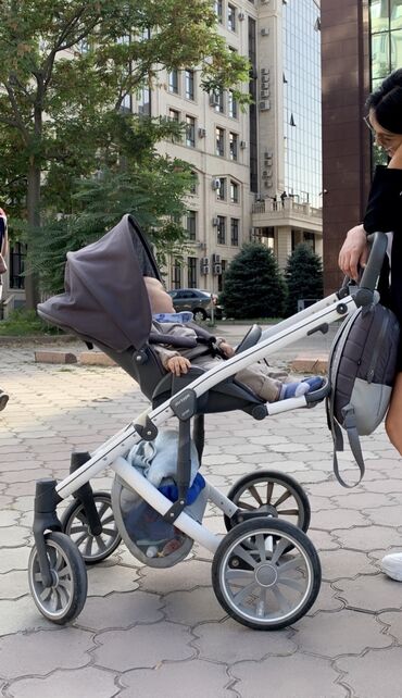 детская коляска baby care jogger cruze: Коляска, цвет - Серебристый, Б/у