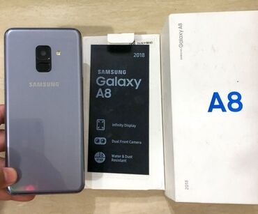 Samsung: Samsung Galaxy A8 2018, 64 GB, rəng - Gümüşü