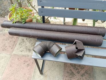 Флаги: Yağış boruları və aksesuarlar dəsti - Rəng: tünd qəhvəyi - Material