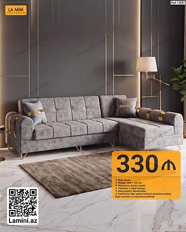 Divanlar: Künc divan – La Mini - Ölçülər: 260 × 160 sm - Mexanizm: açılan — 1