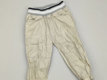 spodnie beżowe woskowane: Спортивні штани, 9-12 міс., стан - Хороший