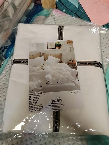 bed sheets: Постельный комплект из 100% хлопка, 4 предмета, цвет белый — 1