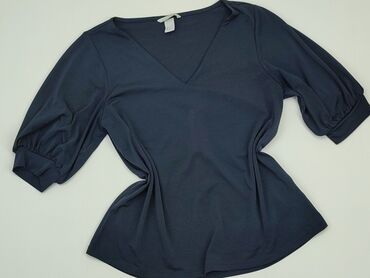 niebieska bluzki z falbankami: Blouse, H&M, S (EU 36), condition - Very good