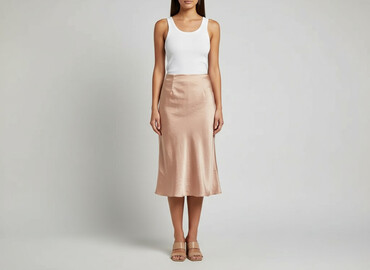 kremowa spódnice midi: H&M, Spódnica damska, rozmiar M