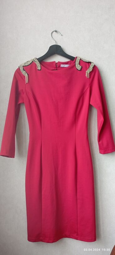 красная платья: Вечернее платье, С рукавами, XS (EU 34), S (EU 36)