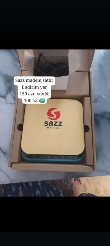 Modemlər və şəbəkə avadanlıqları: Sazz Madem satlır Heç bir prablemi yoxdur təzədi 2 Ay işlənilib 4 Gb