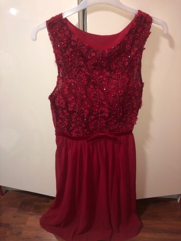 haljine za mlade devojke: M (EU 38), color - Burgundy, Evening, With the straps