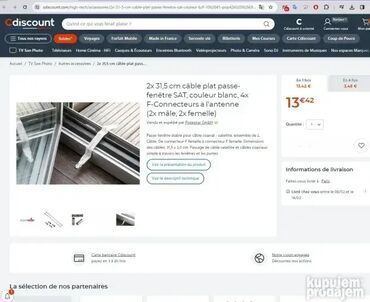 Aksesoari za TV i video: 0284 **Vrlo fleksibilan trakasti kabl za prolaz kroz prozor ili — 1