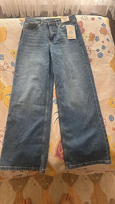 Cinslər və şalvarlar: Uşaq cins şalvarı – H&M Wide Leg modeli - Rəng: Klassik açıq-mavi — 1