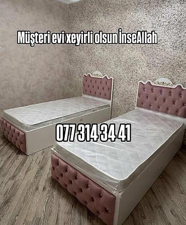 İki ədəd tək nəfərlik çarpayı dəsti - Ölçü: standart tək nəfərlik