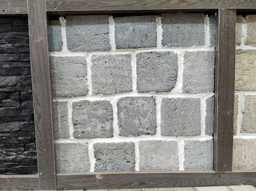 kafel ucuz: Dekorativ fasad/divar üzlüyü – süni daş plitələr - Material: beton