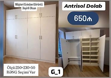 paltar şkafı qiyməti: Antrisol dolab - Ölçü: 250 × 230 × 50 sm - Rəng seçimi var - İkiqat — 1