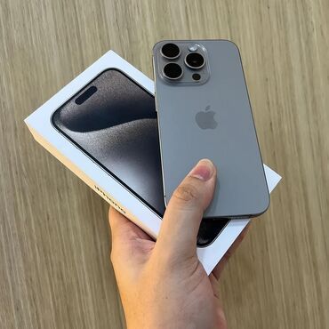 Apple iPhone: IPhone 15 Pro, 128 GB, Natural Titanium, Zəmanət, Simsiz şarj, Face ID