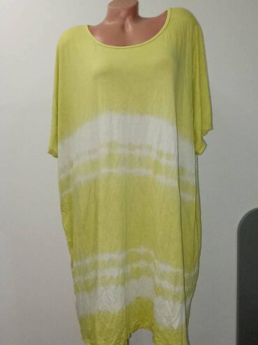 haljine vecih brojeva: 8XL (EU 56), color - Yellow, Oversize, Short sleeves