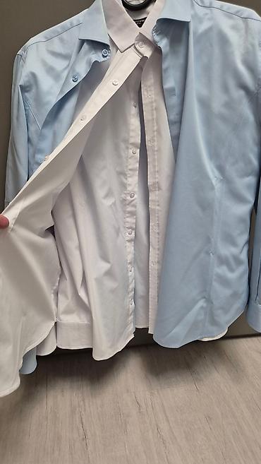 Рубашки: Мужская рубашка, 2XL, Б/у, цвет - Белый, Самовывоз — 4