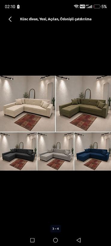 Ev üçün mebel: Künc divan – LARIX mebel fabriki - Ölçü: 250 × 150 sm (şəkildə 250 × — 3